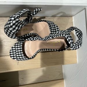 Lulus black gingham heels